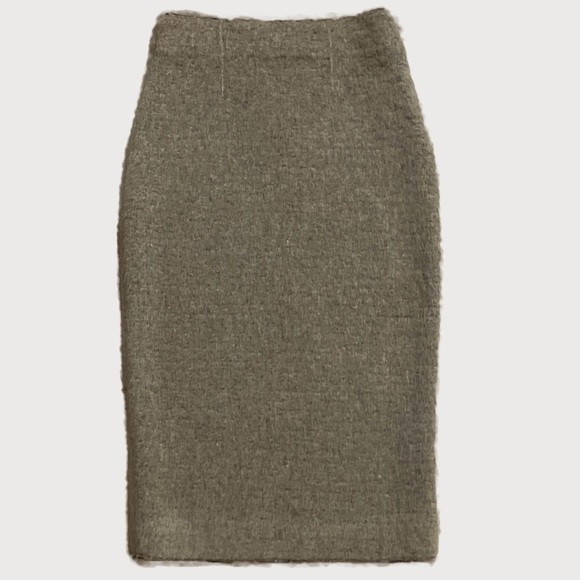 Zara Knit Mohair Blend Pencil Skirt High Waisted Camel Size Small Neutral NWT - Picture 2 of 10